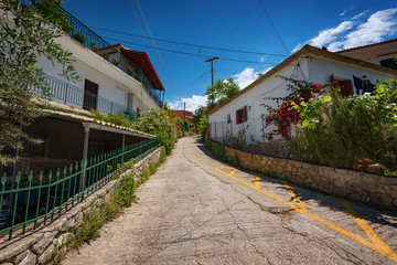 Along the narrow streets of the island of Paxos, Ionian Sea, Greece