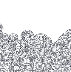 Uncolored doodle down side tracery for adult coloring book, coloring page, card