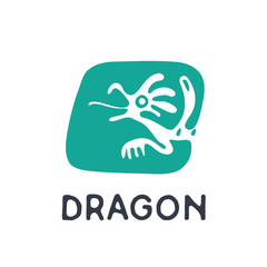 Fototapeta premium Dragon logo, vector illustration.