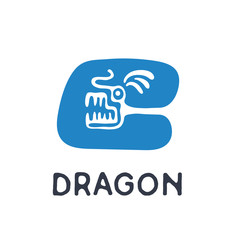 Dragon logo, vector illustration.