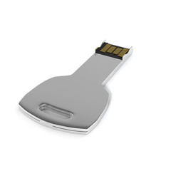 USB flash drive isolated on white background with shadow. 3D illustration