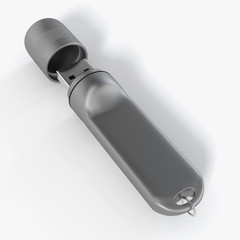 USB flash drive isolated on white background with shadow. 3D illustration