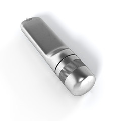 USB flash drive isolated on white background with shadow. 3D illustration