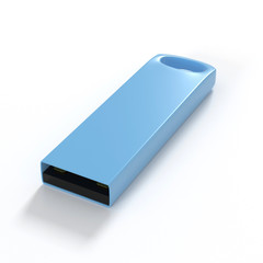 USB flash drive isolated on white background with shadow. 3D illustration