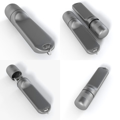 USB flash drive isolated on white background with shadow. 3D illustration