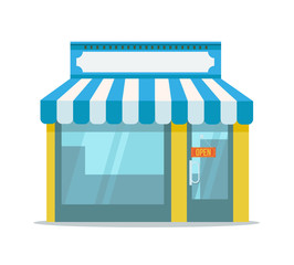 Store icon. Shop icon. Vector shop flat cartoon icon illustration