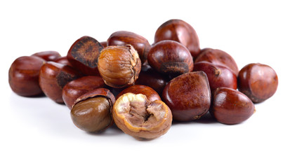 chestnuts isolated on white background