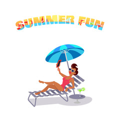 People Relax Summer Isolated on White Background