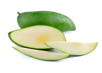 green mango on white background