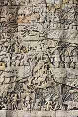 Angkor, Reliefs in der Tempelanlage "Bayon".