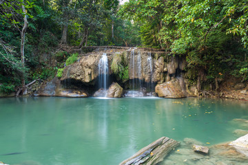 Waterfall erawan with rock