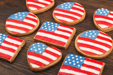 Obraz premium Cookies with American patriotic colors