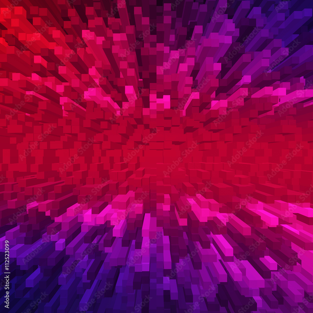 Poster background from extruded squares. geometric background with squares. background with 3d cubes and sq