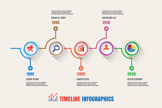 Design template: Business timeline, Vector Illustration