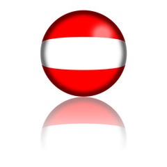 Austria Flag Sphere 3D Rendering