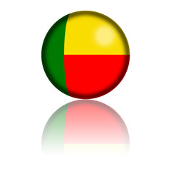 Fototapeta premium Benin Flag Sphere 3D Rendering