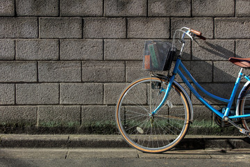 Retro biycle on brick wall background