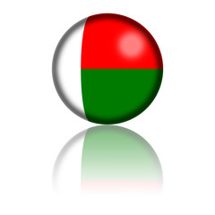 Madagascar Flag Sphere 3D Rendering