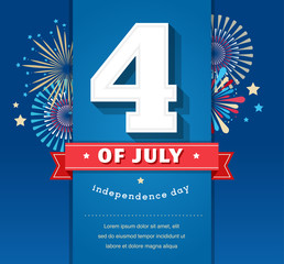 Happy independence day card United States of America, 4 th July