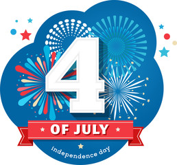 Happy independence day card United States of America, 4 th July