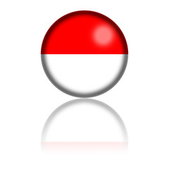 Monaco Flag Sphere 3D Rendering