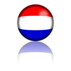 Netherlands Flag Sphere 3D Rendering