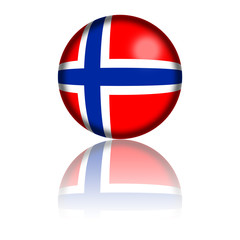 Obraz premium Norway Flag Sphere 3D Rendering