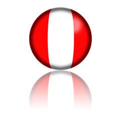 Peru Flag Sphere 3D Rendering