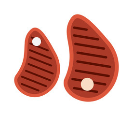 Steak isolated vector illustration.