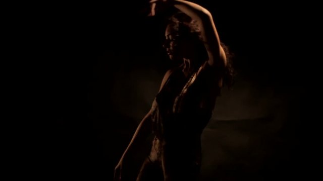 Girl is slowly dancing