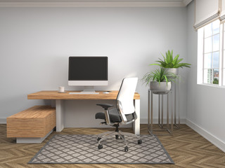 Office interior. 3D illustration