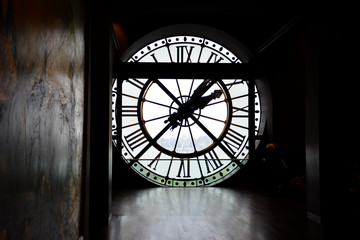 Large clock of Orsay Museum, Paris - obrazy, fototapety, plakaty