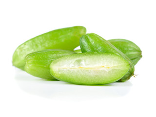 Bilimbi fruits isolated on a white background.
