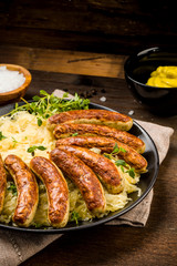 Nürnberger Bratwurst auf Sauerkraut