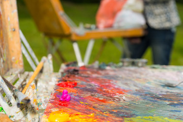 Open Skethbook With Palette