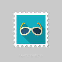 Sunglasses flat stamp. Summer. Vacation