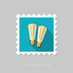 Flippers flat stamp. Summer. Vacation