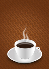 Coffee Cup Flyer Poster Template Background: Vector Illustration