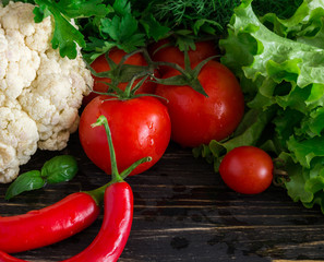 Group of fresh vegetables