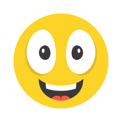 Smiling emoticon. Cute happy emoticon smiles