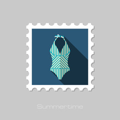 Swimsuit flat stamp. Summer. Vacation