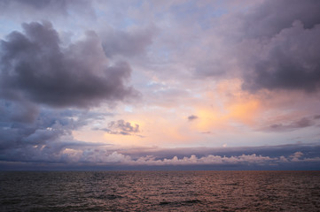 Sunset over the sea
