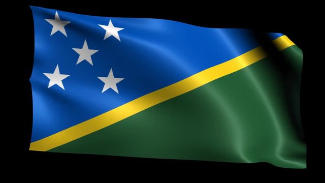 ソロモン諸島国旗ループ(アルファチャンネル付き)