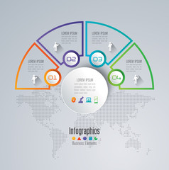 Infographic design template and marketing icons.