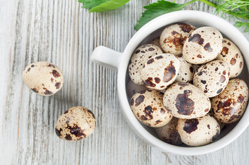 Quail eggs and green dil