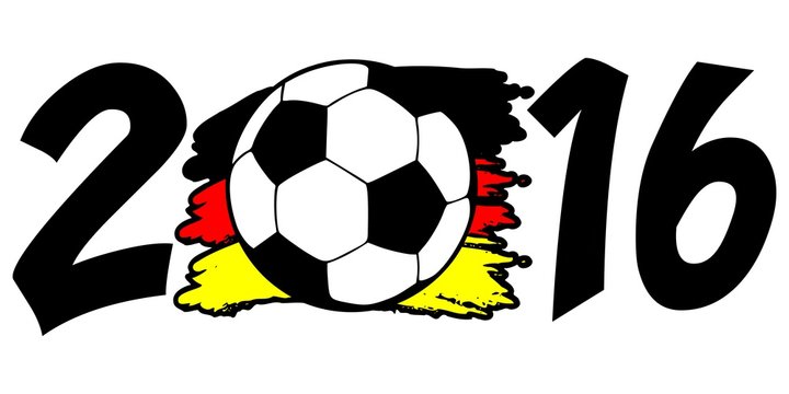 Football Championship in 2016 Logo With German Flag And Ball