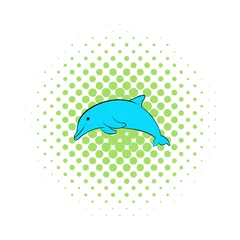 Fotobehang Dolphin icon, comics style © ylivdesign
