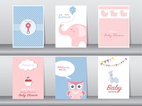 Set of  greeting and invitation card,birthday, holiday, christmas, animal,cat,elephant,dog,bear,cartoon, vector illustration