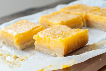 Baked Meyer Lemon Bars with Powdered Sugar