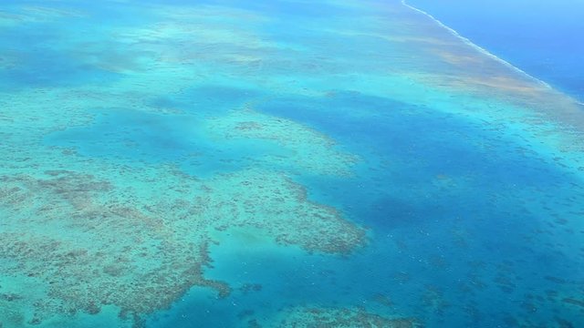 Aerial view of Aerial view of arlington coral reef Queensland Australia